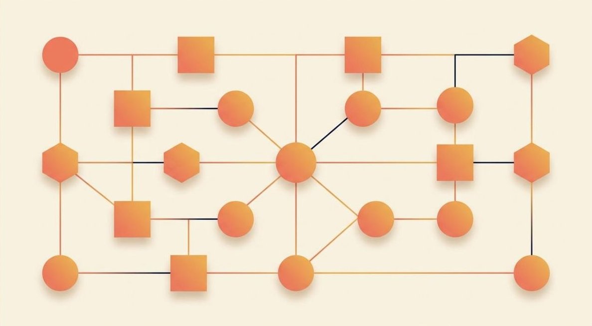 Abstract network diagram representing structured digital business services